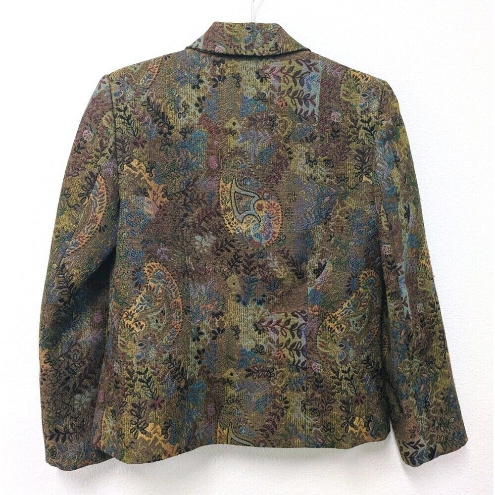 Vintage Methode Multicolored Tapestry Jacquard Blazer Jacket sz 4 Floral Paisley - Picture 4 of 12
